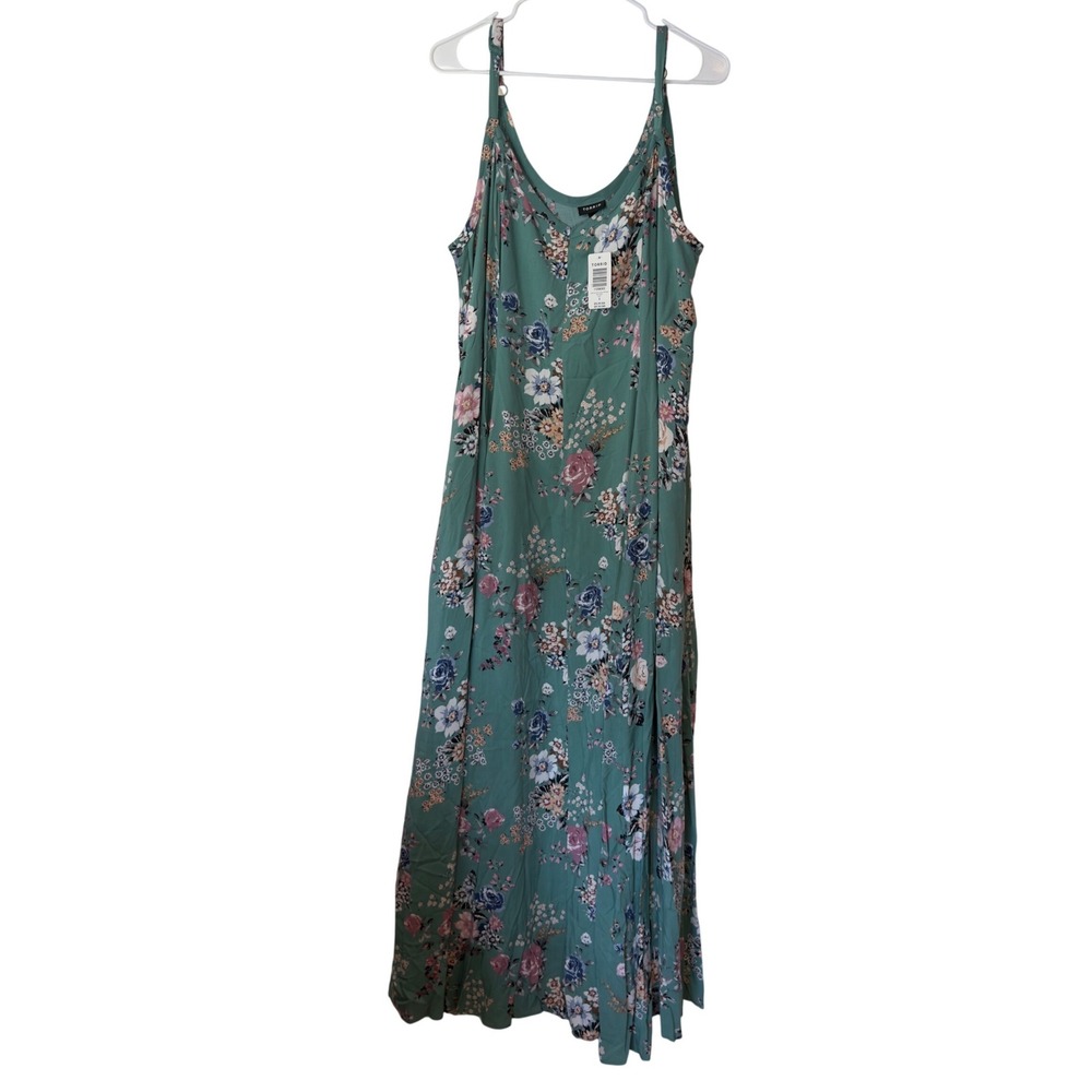 Torrid Women's Floral Challis Trapeze Maxi Dress Size 2X Floral Boho Cottagecore